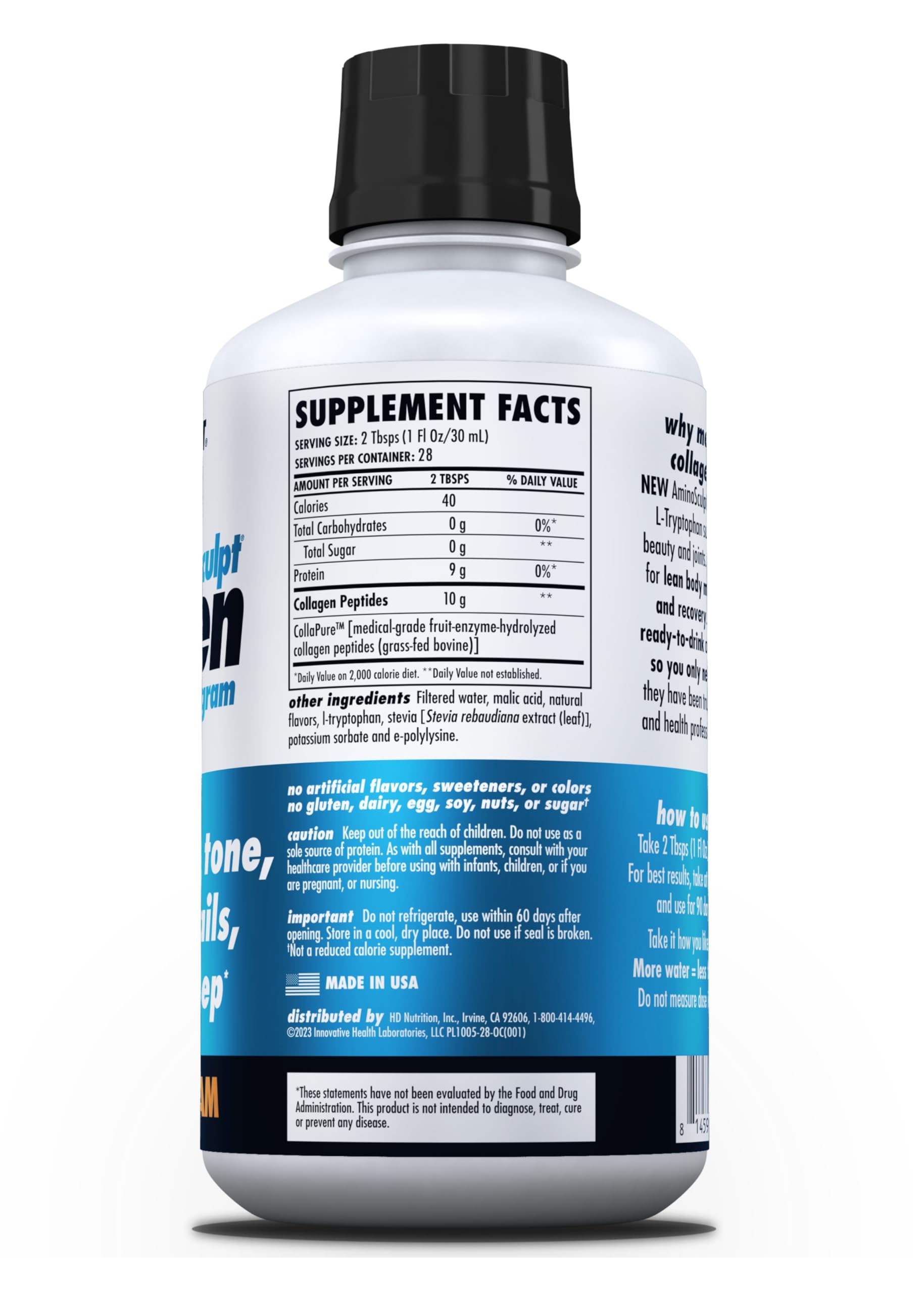 HEALTH DIRECT AminoSculpt measuring drops illustrating precise, simple daily dosing