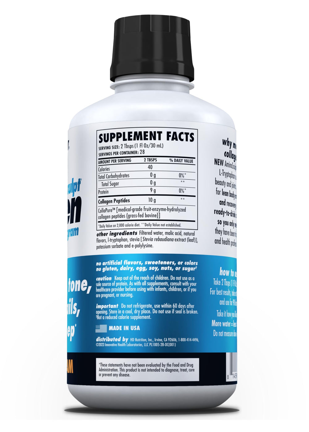 HEALTH DIRECT AminoSculpt measuring drops illustrating precise, simple daily dosing
