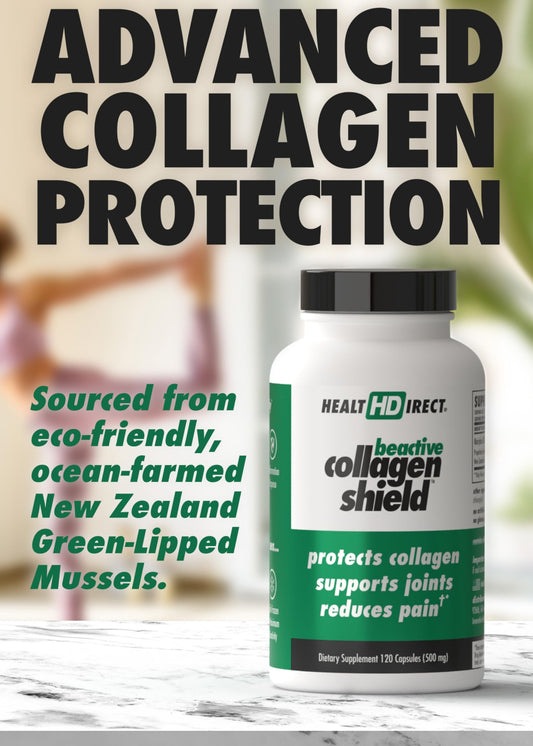 Health Direct BeActive Collagen Shield capsules ready for daily use in skin and joint care
