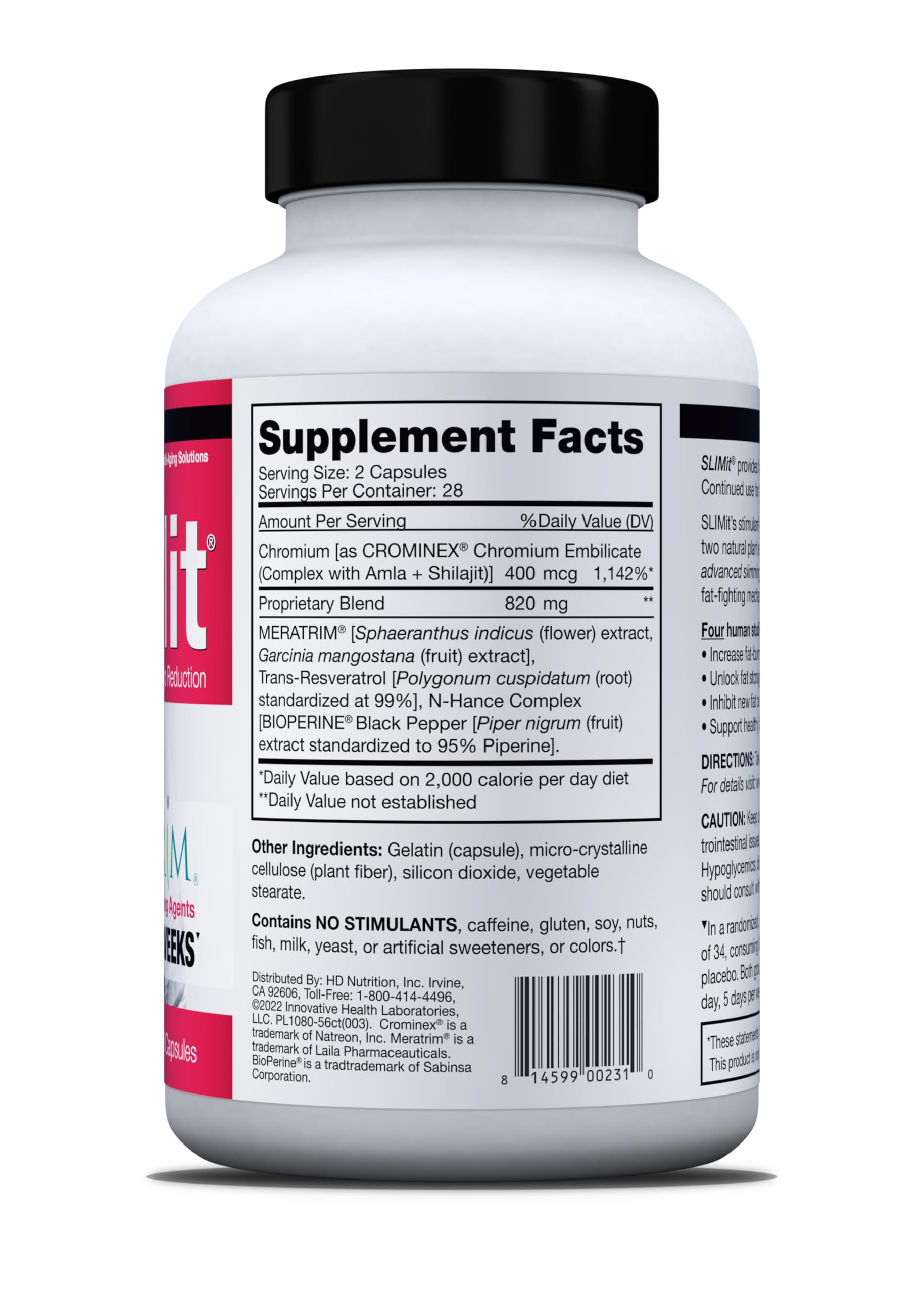 Health Direct SLIMit packaging box featuring complete ingredient transparency.