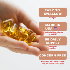 Health Dose Omega-3 lemon softgels capsules shown in bottle.