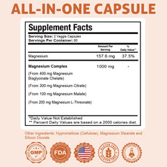 Health Dose Triple Magnesium label close-up highlighting gluten-free and non-GMO purity.