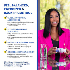 Health Focused JJ Smith Blood Sugar Focus glass with capsules implies routine convenience.
