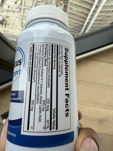 Health Focused JJ Smith Blood Sugar Focus label highlights ingredients for glucose support.