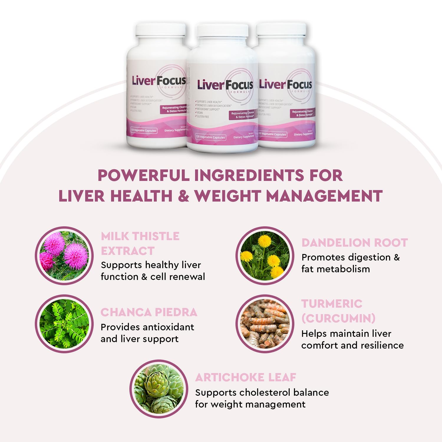 Health Focused JJ Smith Liver Focus capsules closeup showing convenient daily supplementation.