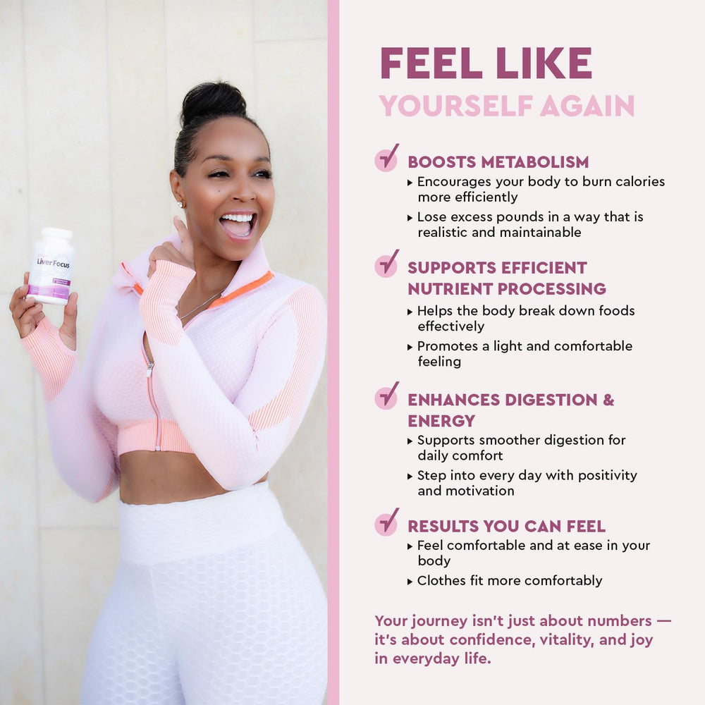 Health Focused JJ Smith Liver Focus capsules on table for digestion comfort.