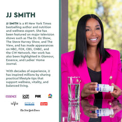 Health Focused JJ Smith Liver Focus kitchen scene suggests daily wellness routine.