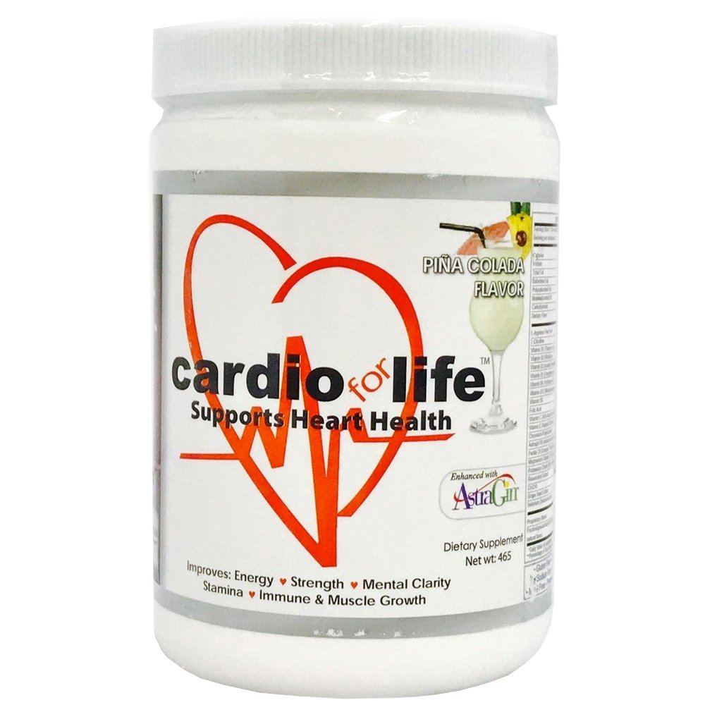 Health Guardian Cardio for Life pina colada bottle shows easy daily energy support ritual.