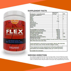 Scoop of Health Guardian Flex Orange powder dispensed into a glass for easy mixing