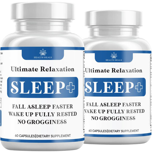 Health Heals Relaxation Sleep Aid bottle with capsules for calmer rest