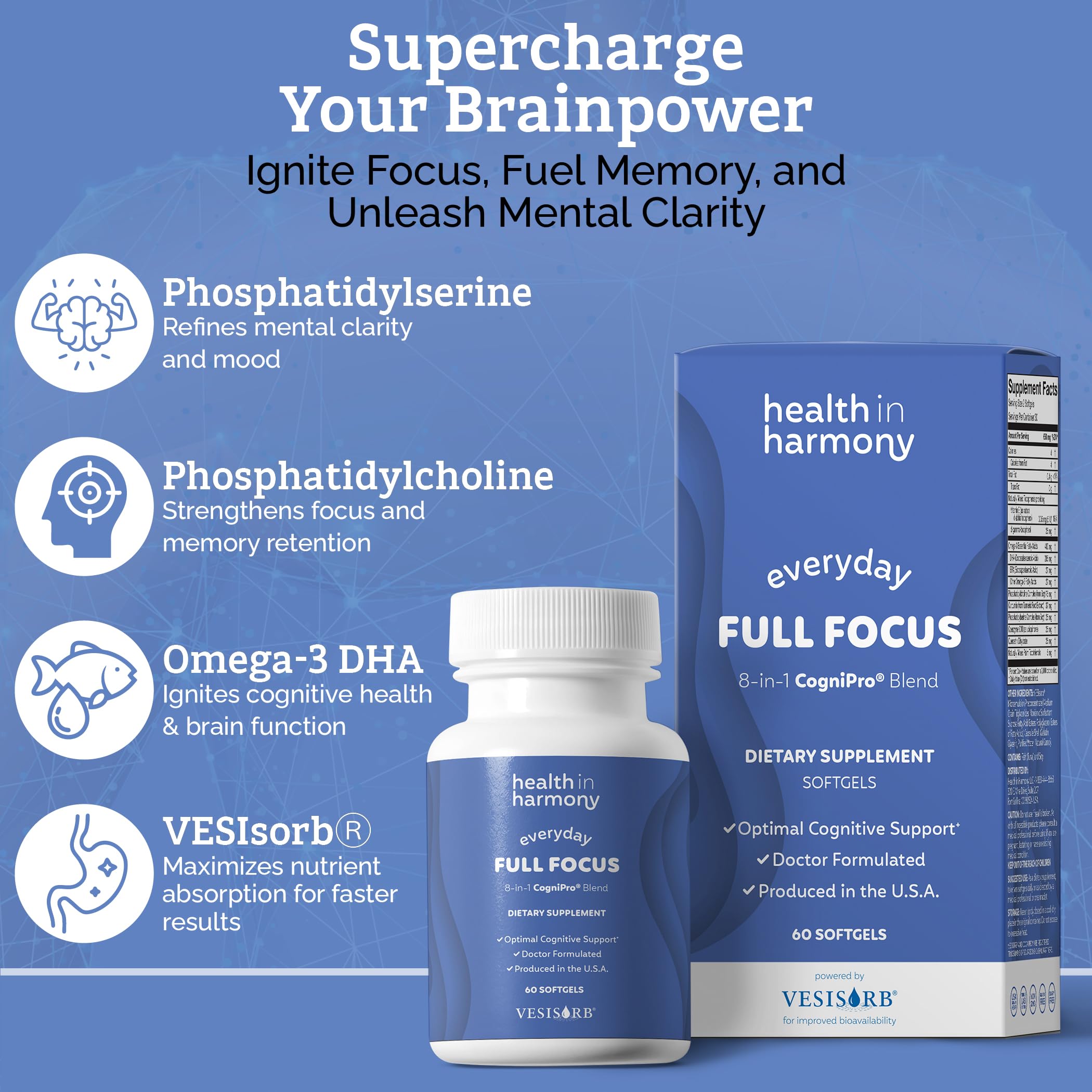 VESIsorb delivery system in HEALTH IN HARMONY Everyday Full Focus for better absorption