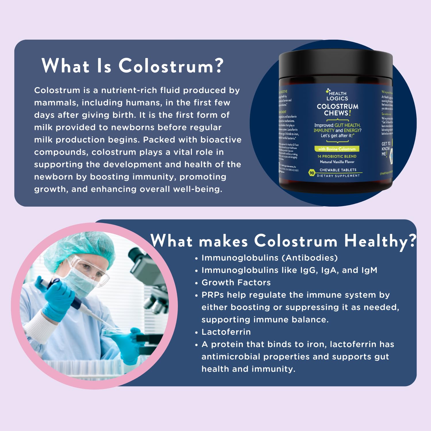 Health Logics Colostrum Chews USA-made quality with imported ingredients