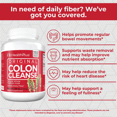 Health Plus Colon Cleanse powder texture featuring psyllium husk for regularity.