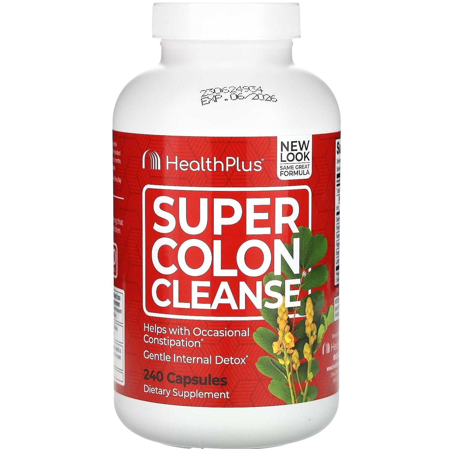 Health Plus Super Colon Cleanse bottle with capsules; supports gentle digestion.