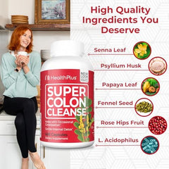 Health Plus Super Colon Cleanse Lactobacillus Acidophilus icon emphasizing probiotic support.