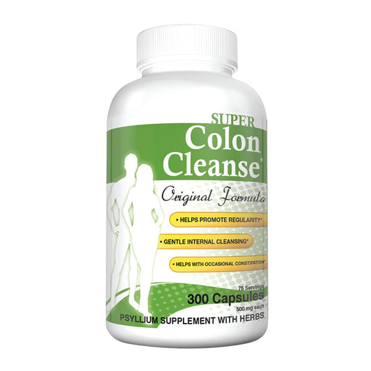 Health Plus Super Colon Cleanse original bottle front view for digestive support.