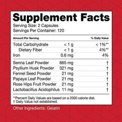 Health Plus Super Colon Cleanse packaging back shows key ingredients.
