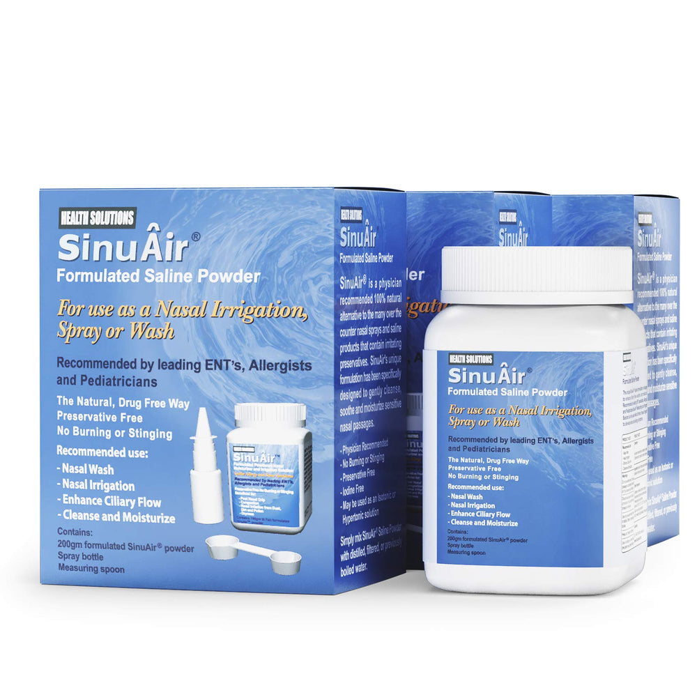 Health Solutions SinuAir bottle closed for easy nasal irrigation