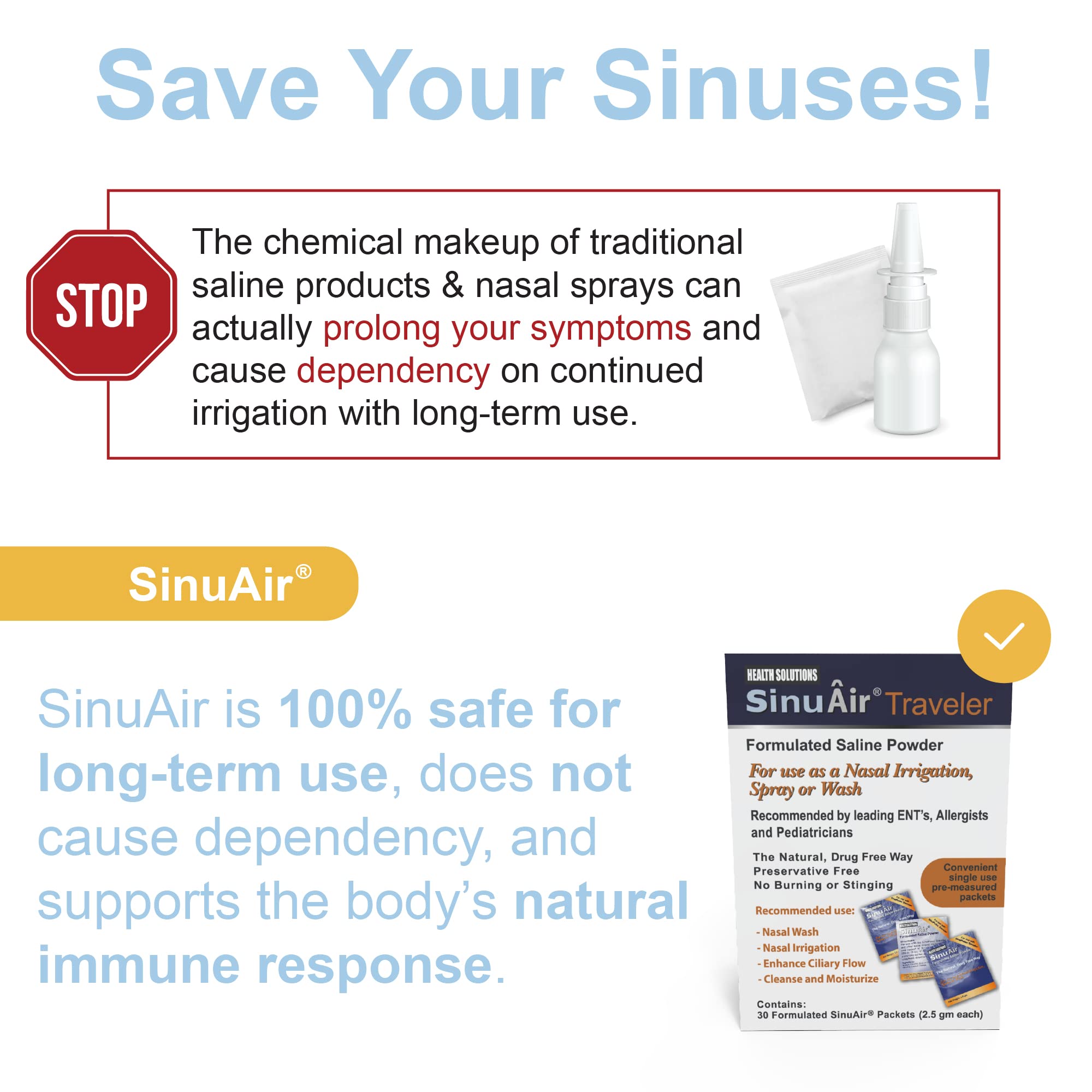 Prepared Health Solutions saline solution in bottle for nasal irrigation device.