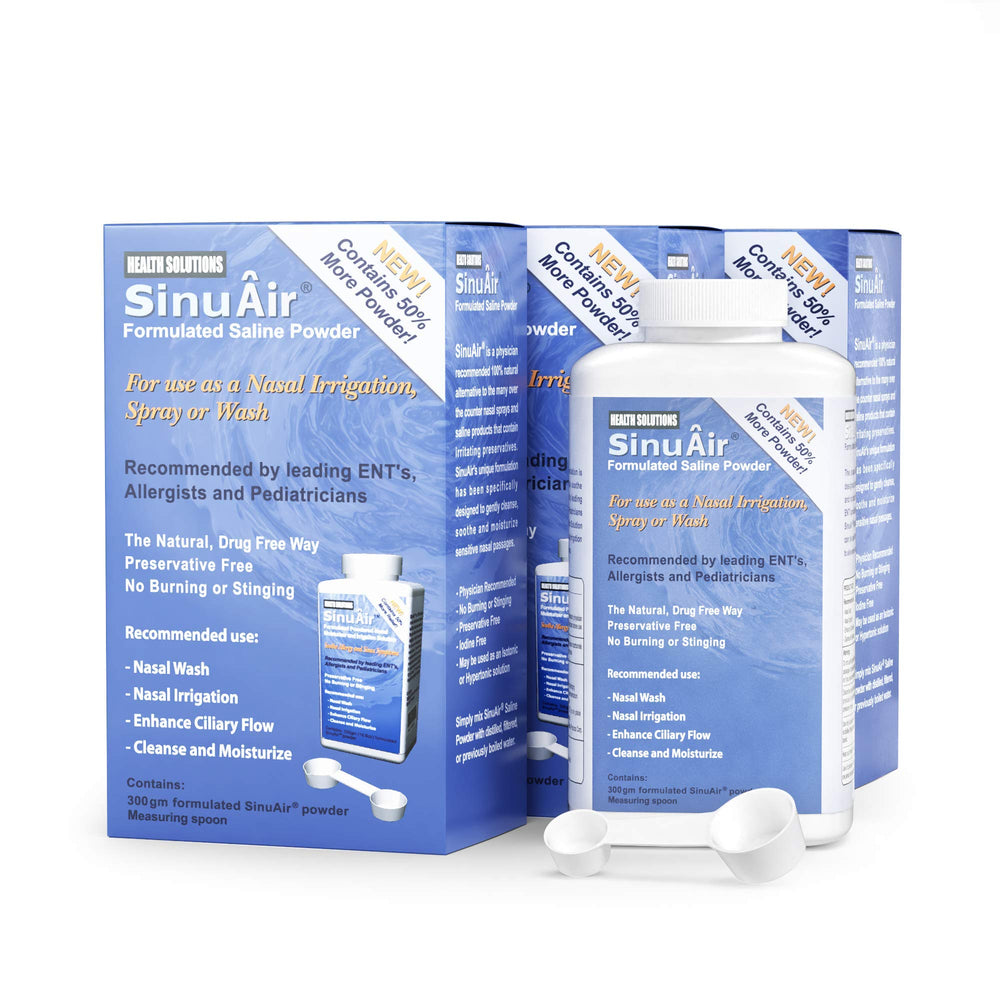 Health Solutions Sinus Rinse packaging shown for easy nasal care.