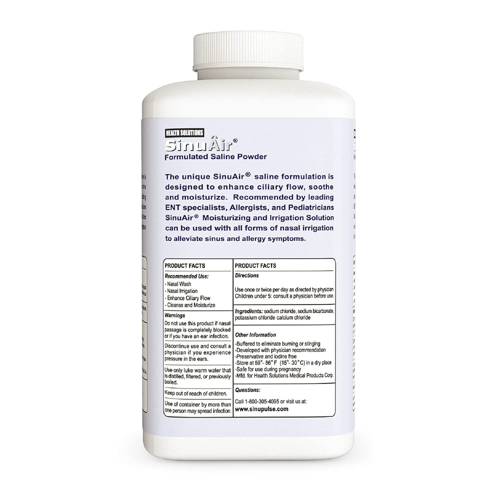Health Solutions Sinus Rinse bottle, gentle saline formula for sensitive nasal membranes.