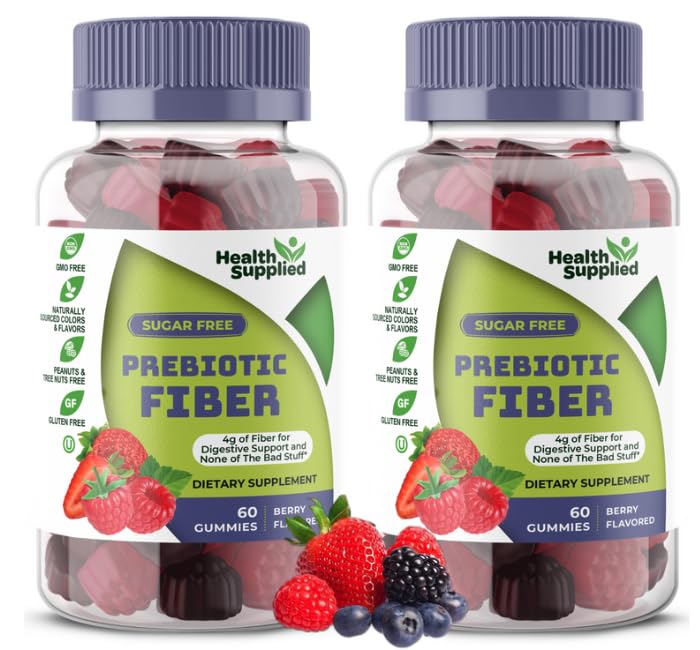 Health Supplied mixed berry flavored gummies pack supports gentle digestion and daily wellness.