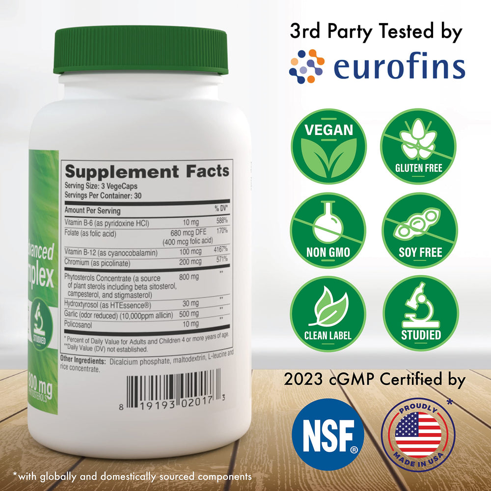 Health Thru Nutrition Advanced Cholesterol Complex capsules close-up for lipid metabolism support.