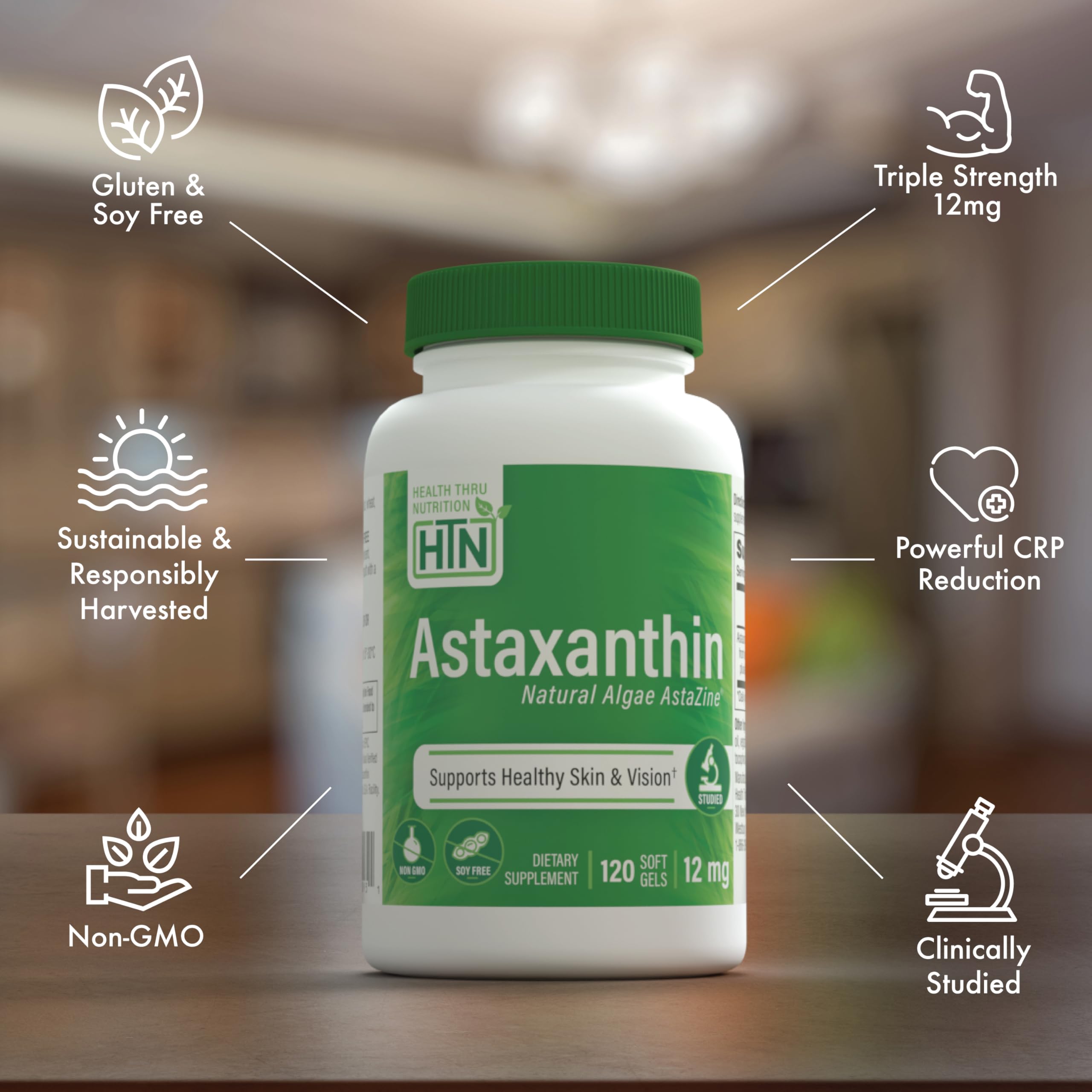 Astaxanthin derived from Haematococcus pluvialis algae for everyday antioxidant support