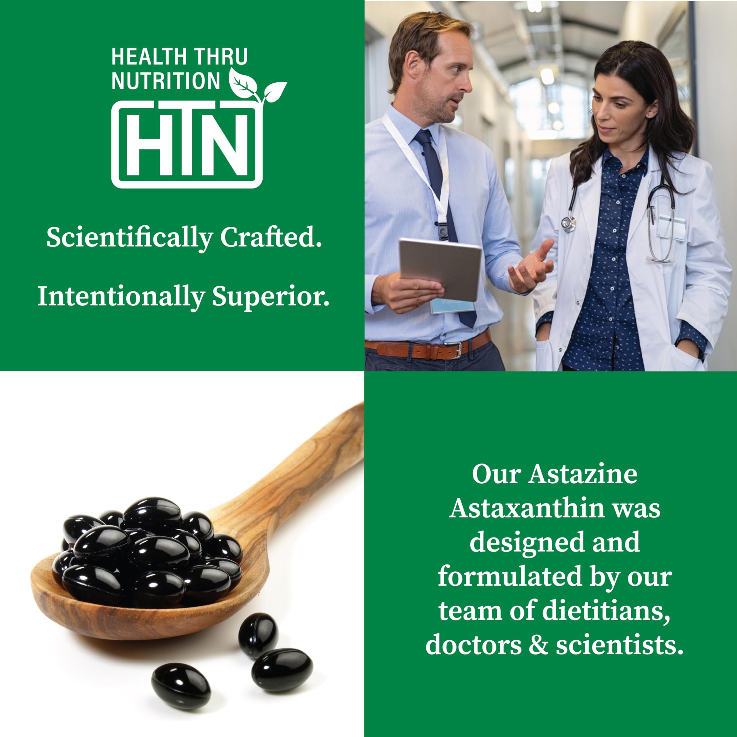 Bottle of Health Thru Nutrition Astaxanthin with Himalayan water imagery for purity