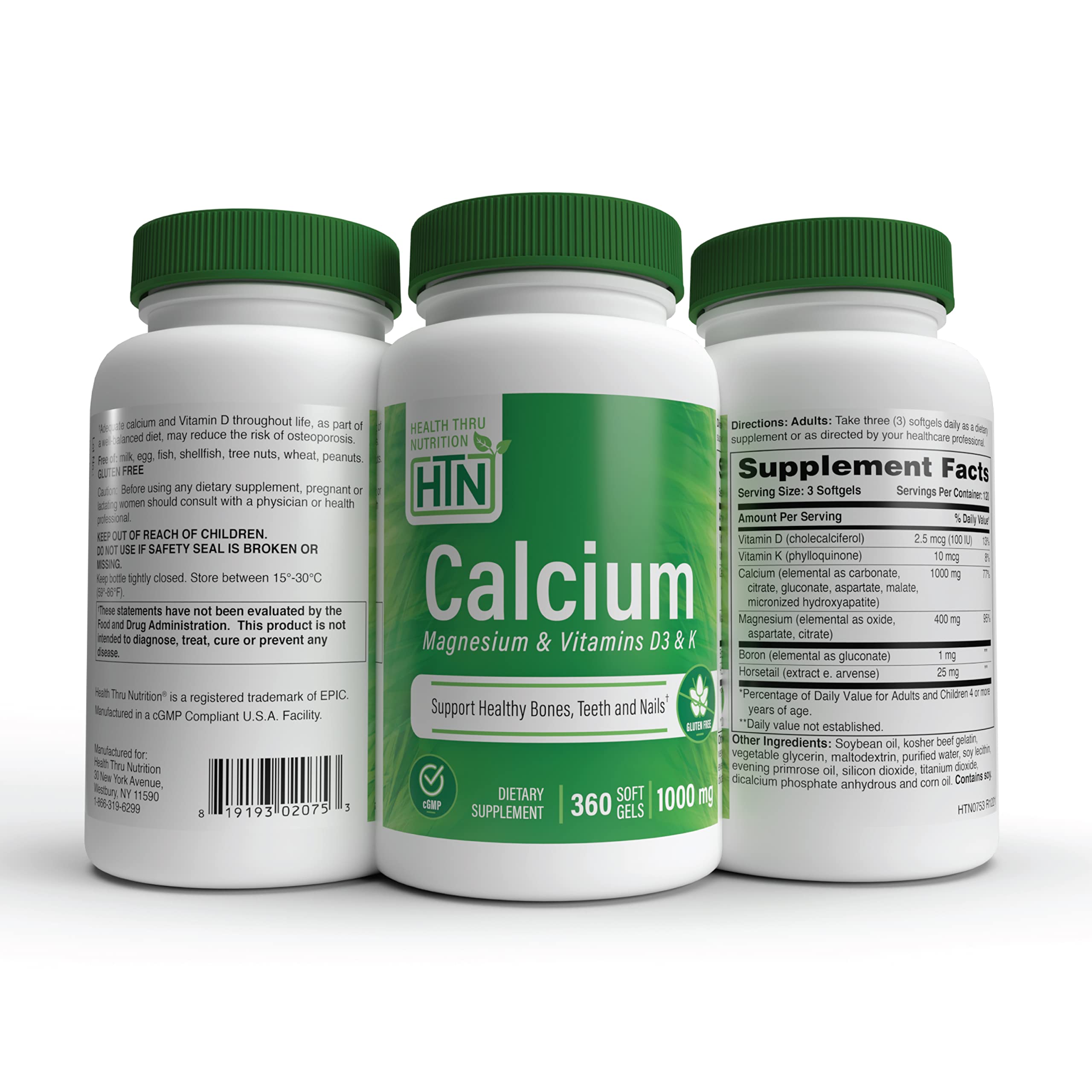 Health Thru Nutrition bottle angled view supports easy daily supplement routine.