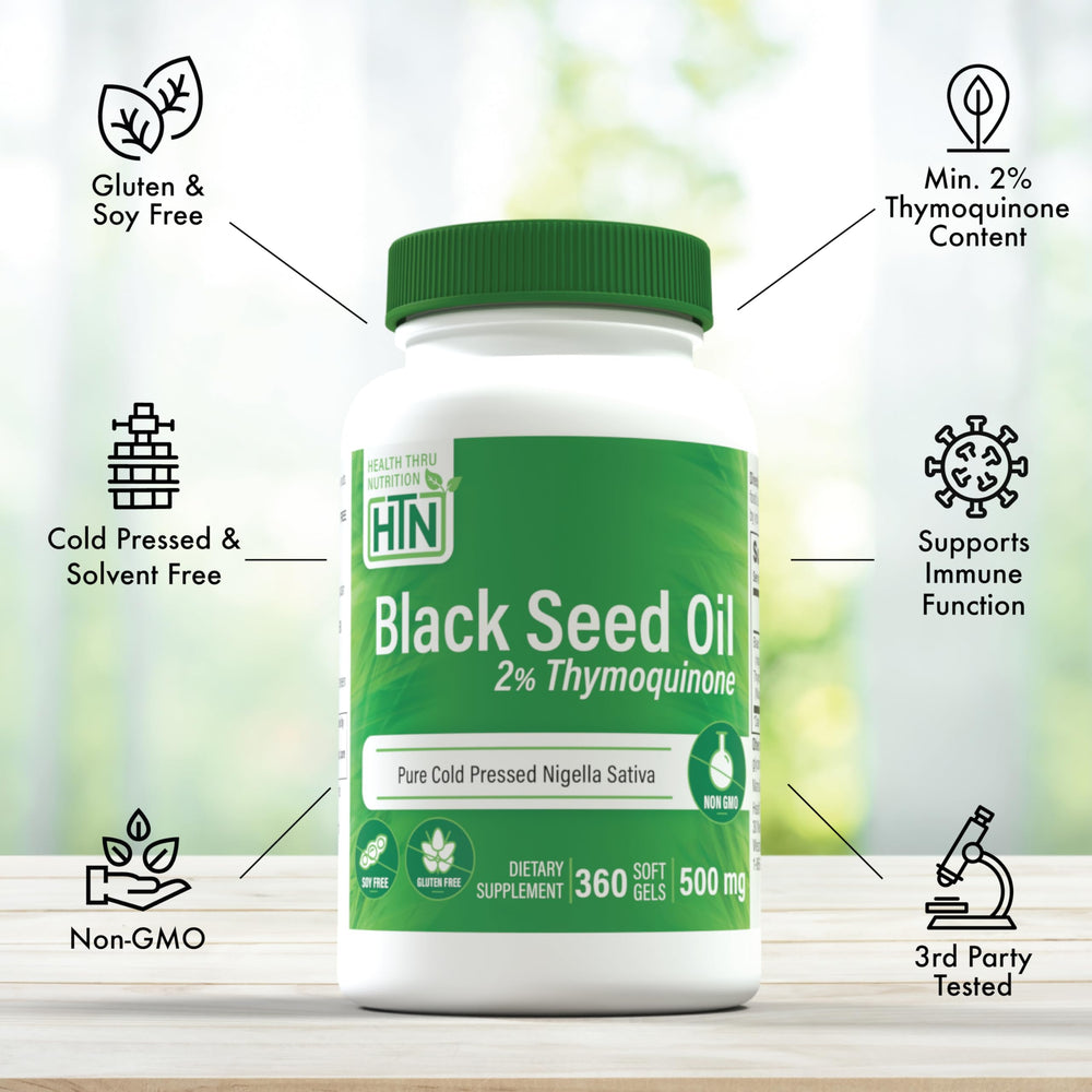 Pure organic Nigella sativa oil, cold-pressed pour