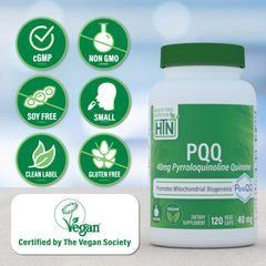 PureQQ bottle label indicating third-party potency testing