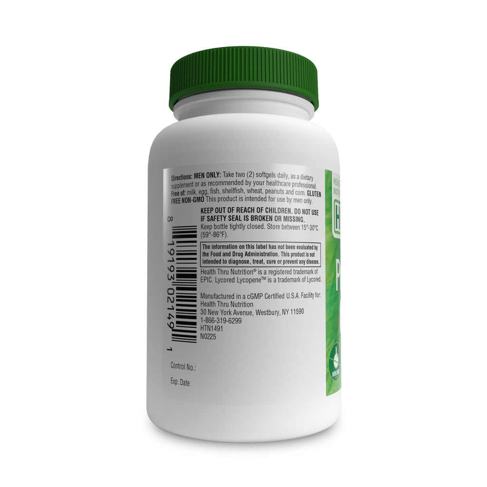 Health Thru Nutrition Prostate Plus Double Strength packaging on shelf for easy purchase