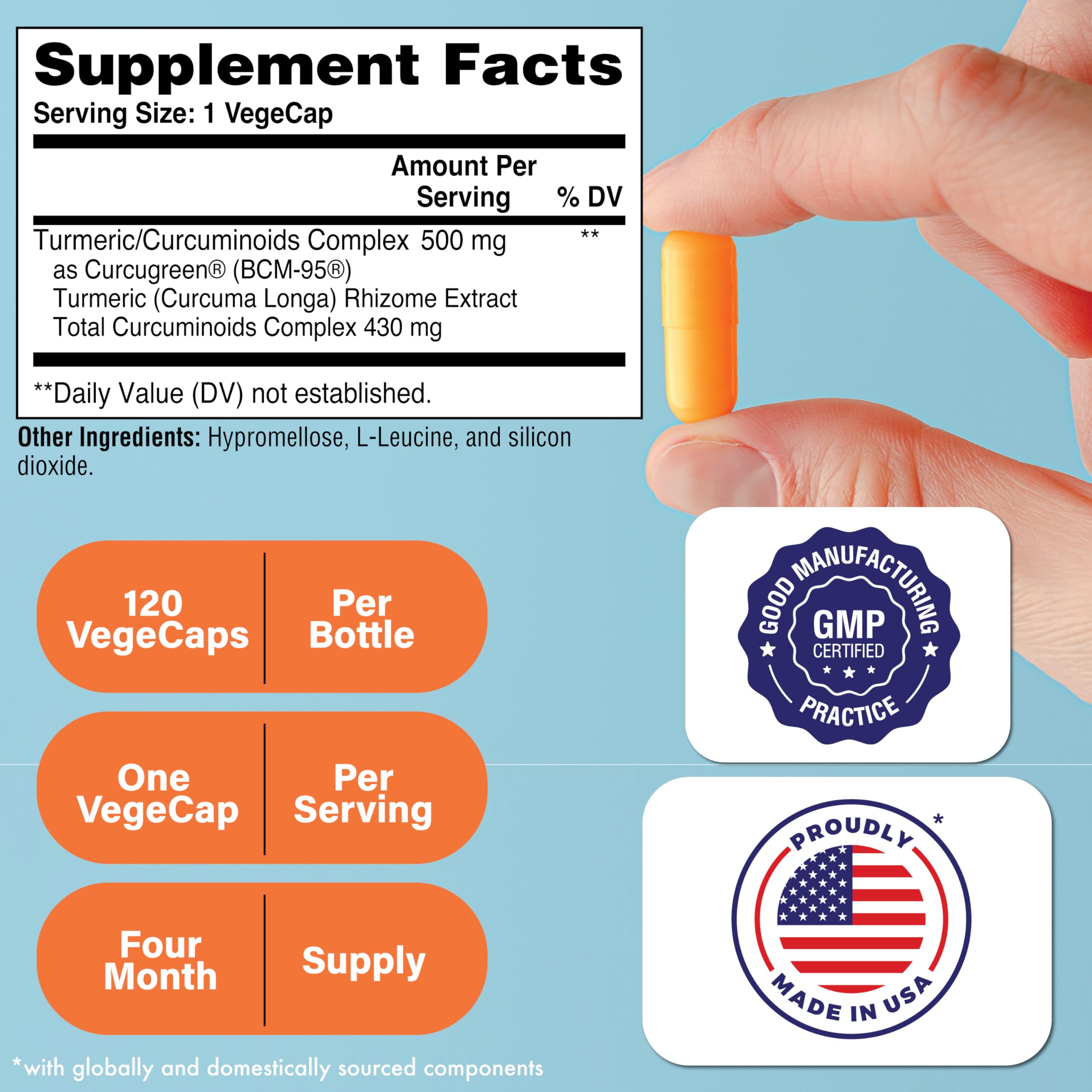 Health Thru Nutrition Turmeric Curcumin Complex capsules closeup for daily use
