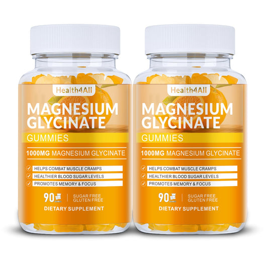 Health4All magnesium glycinate gummies bottle with orange flavor for daily wellness