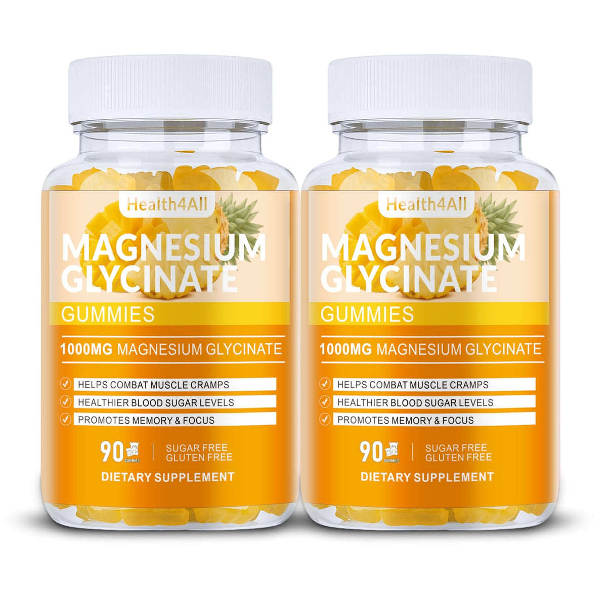 Health4All Magnesium Glycinate Gummies bottle for daily calm and relaxation.