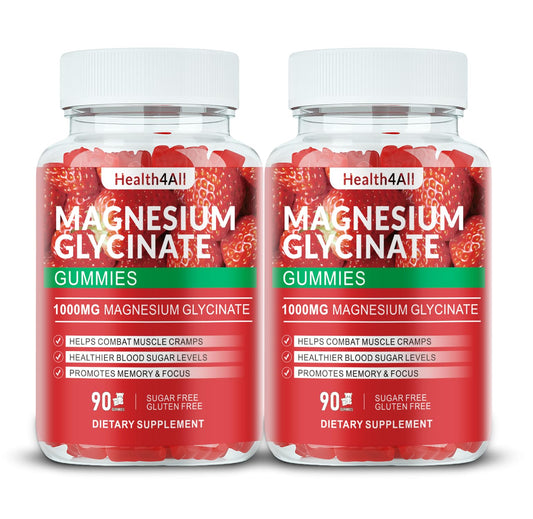 Health4All magnesium glycinate gummies bottle for daily relaxation and gentle sleep support.