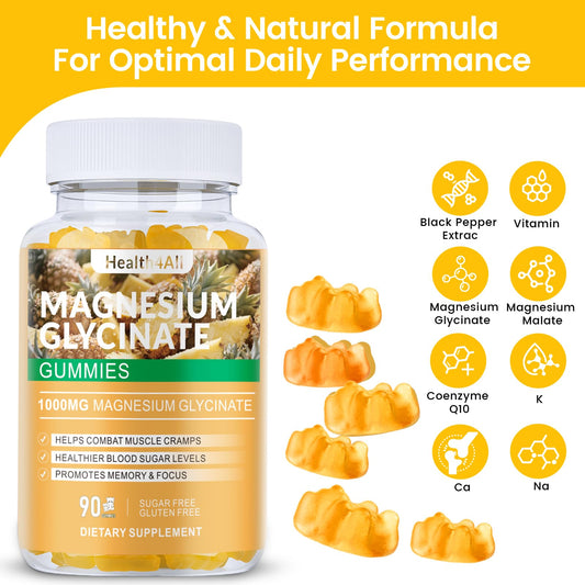 Health4All gummies label close-up showing 1000mg per serving