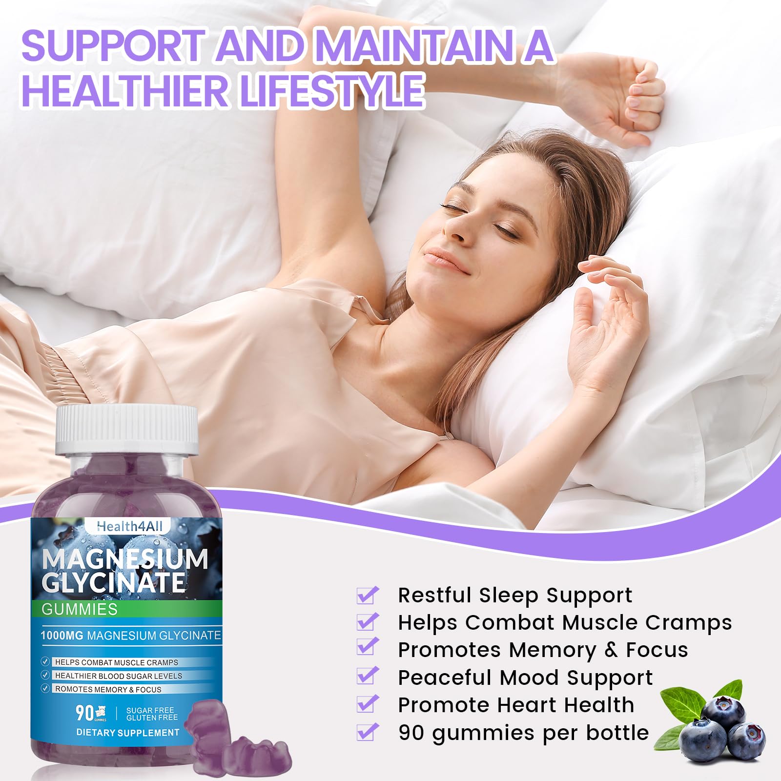 Health4All Magnesium Gummies with CoQ10 and black pepper for digestive comfort.