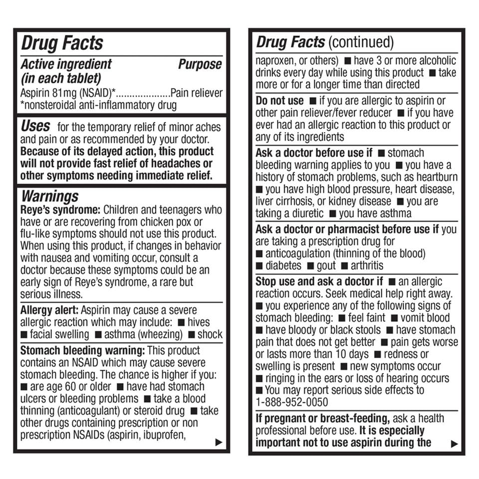 HealthA2Z 81mg low-strength tablets in packaging for easy daily use.