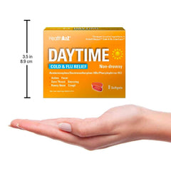 HealthA2Z Daytime multi-pack label emphasizing multi-symptom support.