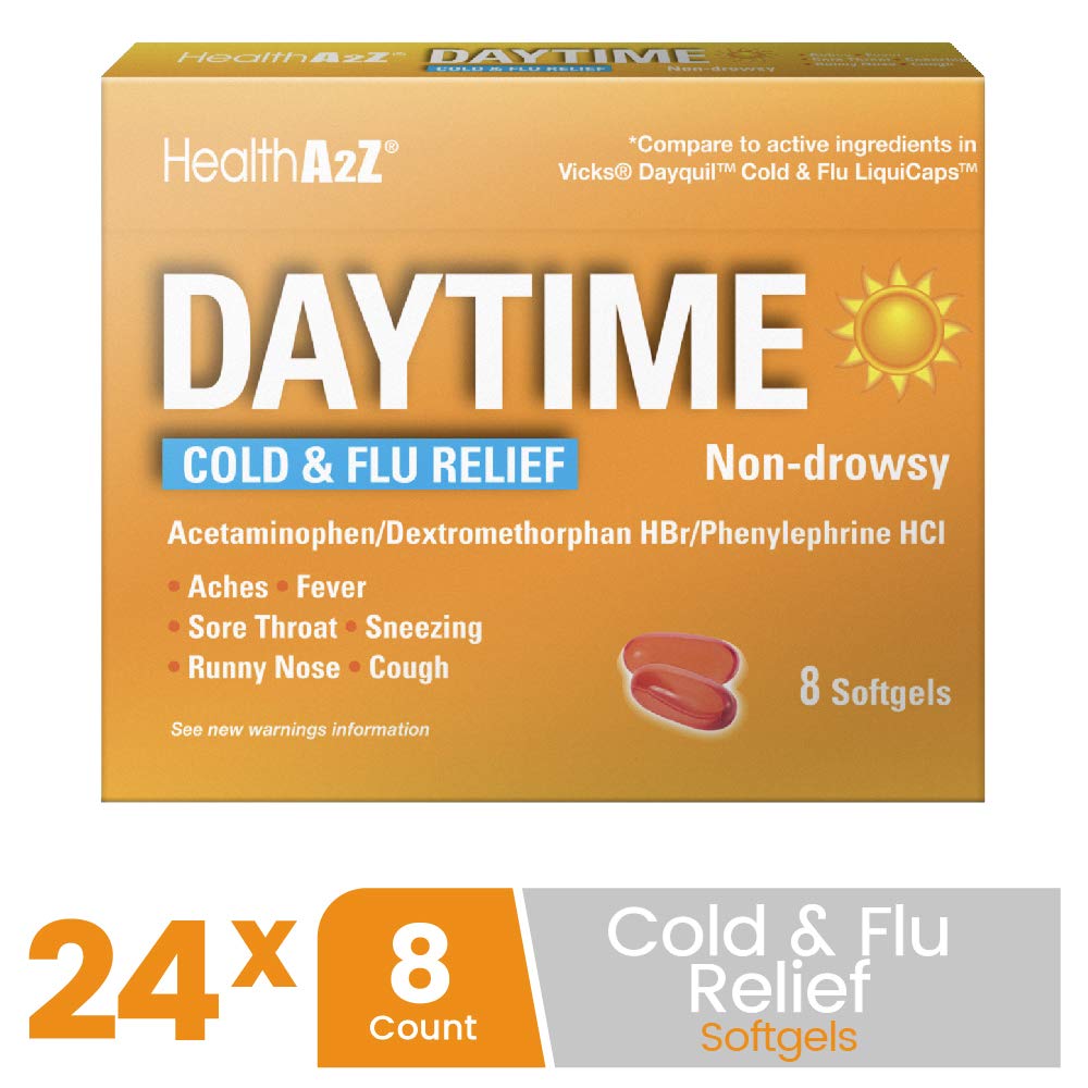 HealthA2Z Daytime softgels close-up highlighting easy-to-swallow capsules for daytime use.