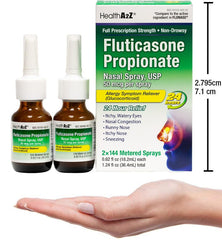 HealthA2Z Fluticasone nasal spray closeup nozzle highlights easy targeting
