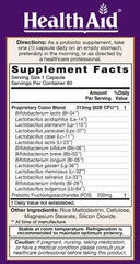 HealthAid ColonProbio capsules closeup highlighting delayed-release for stomach protection