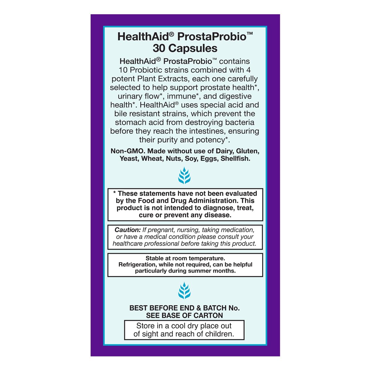 Close-up of ProstaProbio capsules showing acid-resistant delivery.
