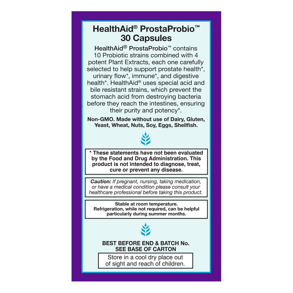 Close-up of ProstaProbio capsules showing acid-resistant delivery.