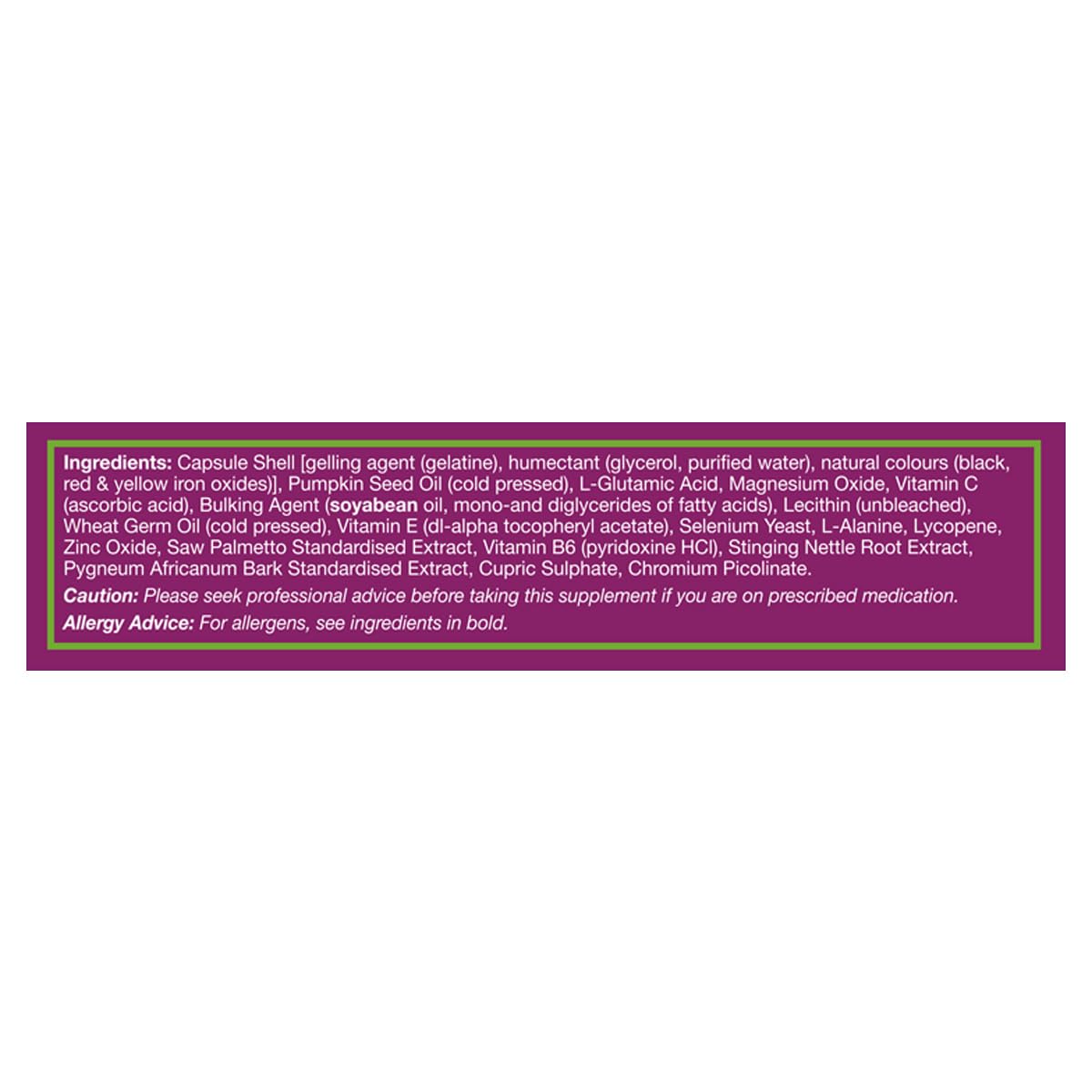 HealthAid Prostavital capsule close-up highlighting zinc, selenium, vitamin E and lycopene.