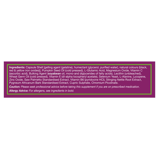 HealthAid Prostavital capsule close-up highlighting zinc, selenium, vitamin E and lycopene.