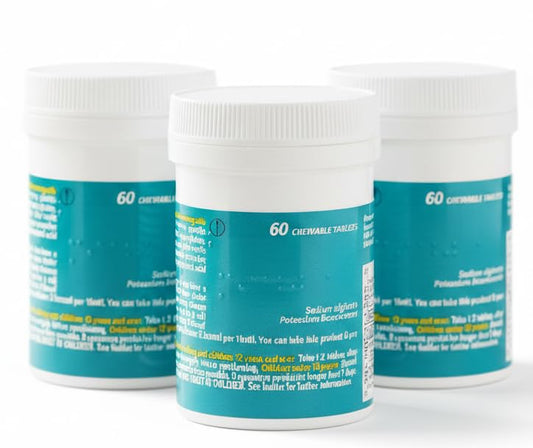 HealthAZ Peppermint Chewable Tablets offer on-the-go freshness with a refreshing peppermint chew.