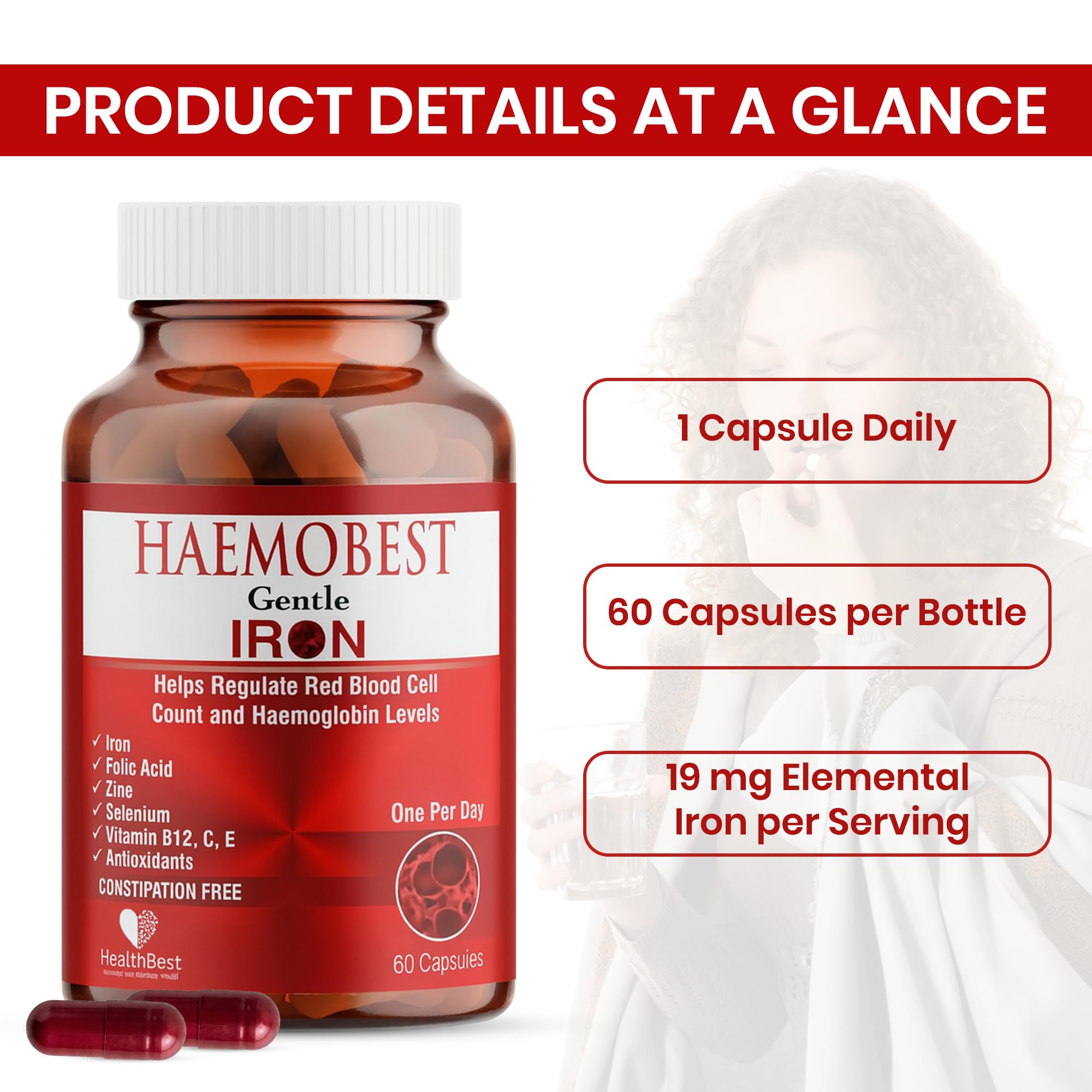 HealthBest immune-supporting iron bottle suggests broader wellness benefits